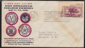 1936 TIPEX sheet Sc 778-19 Kapner cachet  CV $25