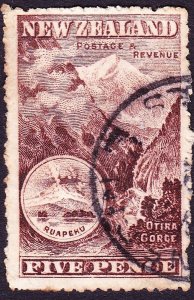 NEW ZEALAND 1902 KEDVII 5d Deep Brown SG311a Used