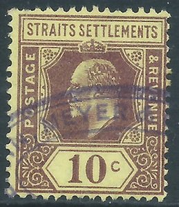 Straits Settlements, Sc #116, 10c Used