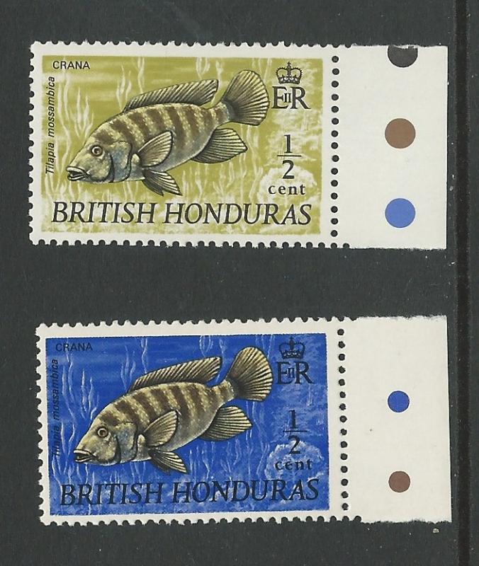 British Honduras # 234-35 Fish - half-cent  (2) Mint NH