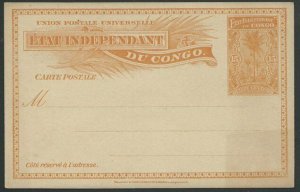 BELGIAN CONGO 15c postcard - fine unused...................................51237