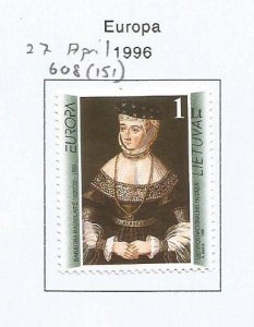 LITHUANIA - 1996 - Europa -  Perf Single Stamp - M L H