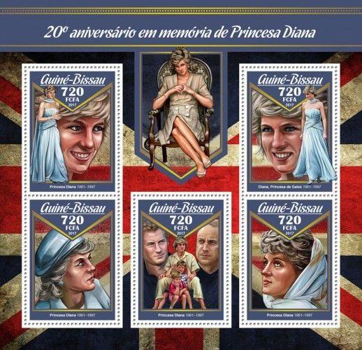 Princess Diana Royal Family Great Britain Guinea-Bissau MNH stamp set