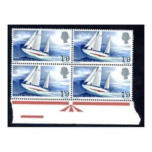 Spec W122a 1967 1/9 Voyage with Broken Ribbon Variety Block of 4 U/M