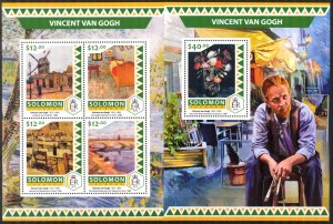 Solomon Islands 2016 Art Paintings Vincent Van Gogh Sheet + S/S MNH