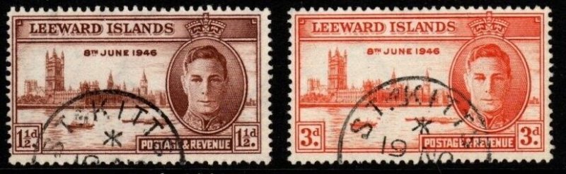 LEEWARD ISLANDS SG115/6 1946 VICTORY FINE USED