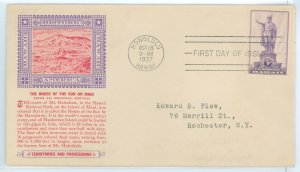 US 799 1937 3c Hawaii on an addressed FDC with a Laird cachet.
