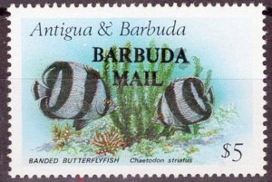 ZAYIX Barbuda 865 MNH Banded Butterfly Fish  WWF from SS - 072622X034