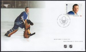 JOHNNY BOWER = GREAT CANADIAN GOALIES, HOCKEY = Official FDC Canada 2015 #2869