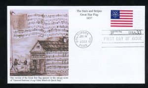 US 3403m Stars and Stripes - Great Star 1837 UA Mystic cachet FDC