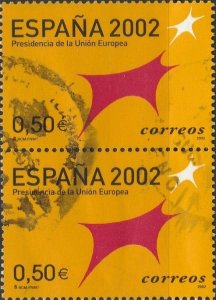 Spain,  #3142 Used  Pair From 2002,  CV-$0.80