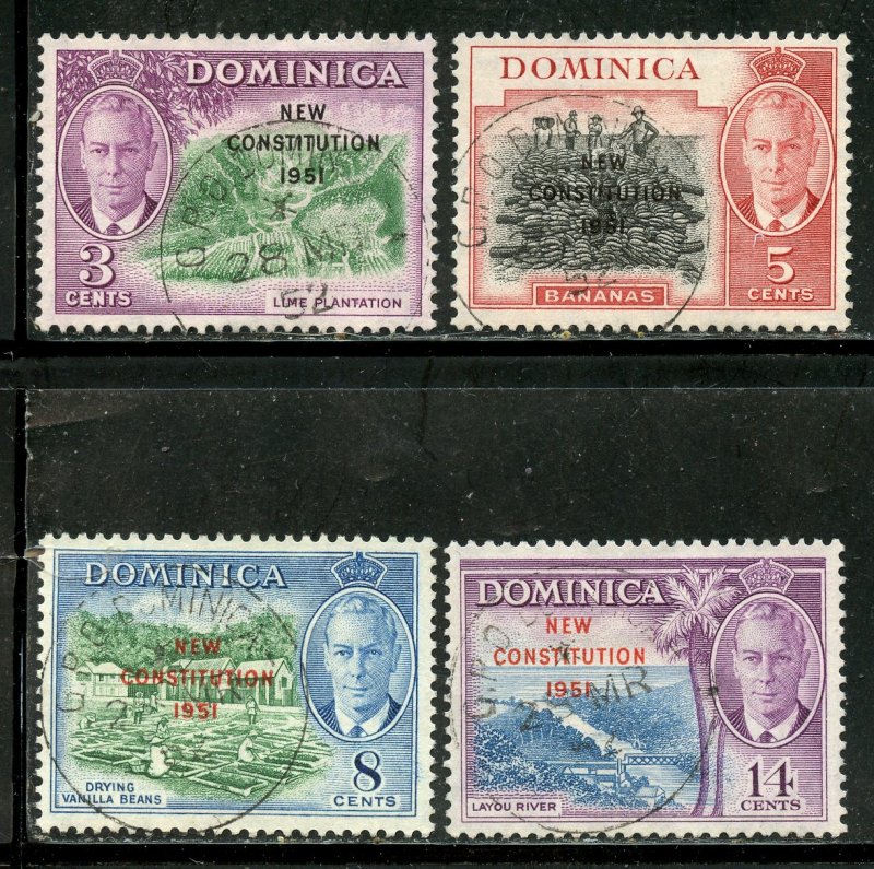 Dominica # 137-40, Used. CV $ 2.90