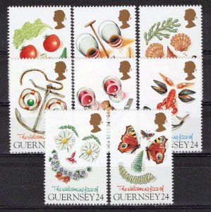 ZAYIX Guernsey 543-550 MNH Greetings Food Insects Fish 101623S98M