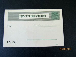 Sweden Postal Card 5 ore, Overprinted w/Lines, 1922 Goteborg postmark, Fine