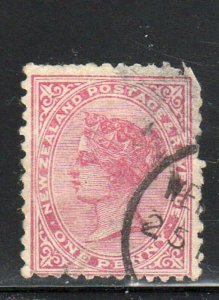 NEW ZEALAND #61  1882  1p       QUEEN VICTORIA   F-VF  USED  w
