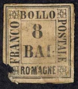 Italy Romagna Sc# 8 CULL MH?? 1859 8b Definitives