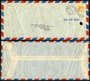 Bahamas SG154c 10d yellow-orange on Airmail cover