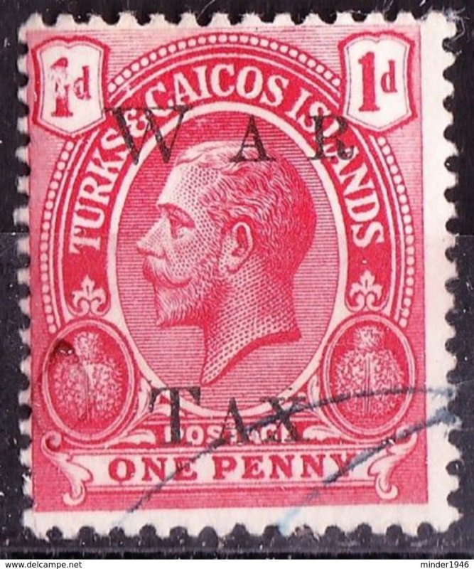 TURKS & CAICOS ISLANDS 1919 KGV 1d Scarlet SG152 FU