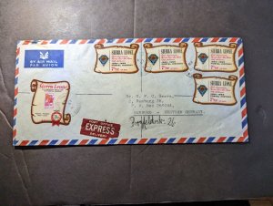 1969 Express Sierra Leone Airmail Cover Freetown to Hamburg West Germany