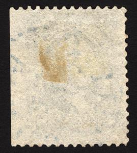 #69 12c Black 1861 Civil War Era VF Used with Blue Town Cancel Large Sheet Edge