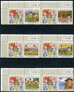 Cook Islands Sc#248-253 Scouts Singles w/Ovpt Labels (1969) MNH