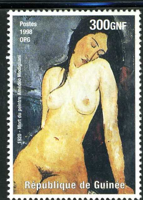 Guinea 1998 Modigliani NUDE Painting 1 value Perforated Mint (NH)