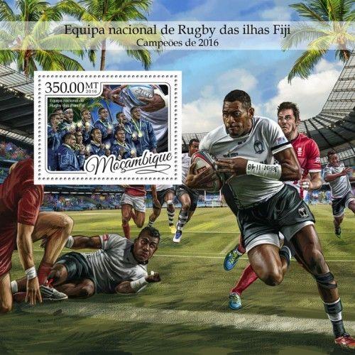 Mozambique Fiji National Team Rugby Champions MNH stamp set