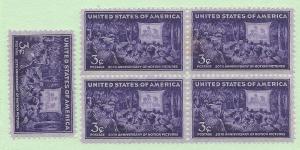 US #926, MNH, BLk/4 + 1