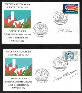 UN Vienna 64-65 Peace Headquarters Cachet FDC signed by designers