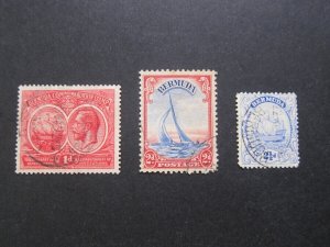 Bermuda 1920 Sc 67,87a,109A FU