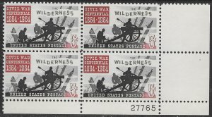 US #1181 Plate Block. Civil War Centennial - The Wilderness.   Nice