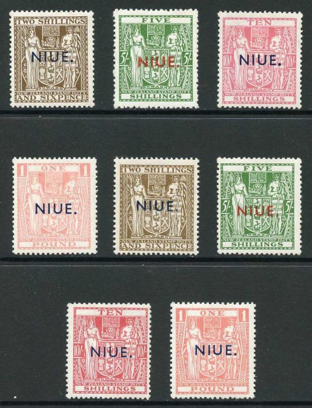 Niue SG79/86 1941 High Values Set with Both Wmks Fresh M/Mint