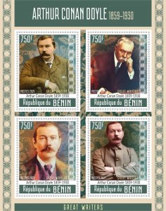 Stamps. Writes. Arthur Conan Doyle 2021 year 1+1 sheets perforated  Benin