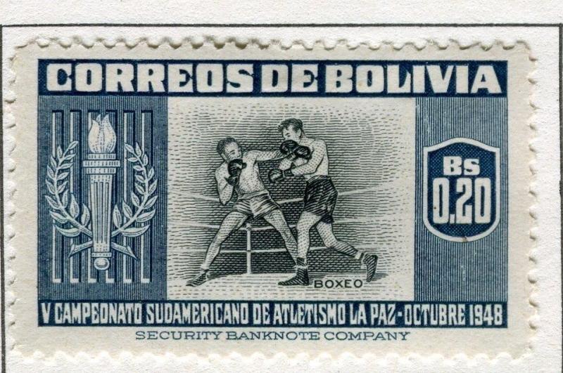 BOLIVIA;  1951 early Sporting pictorial issue fine Mint hinged $0.20 value