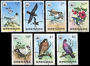 Grenada 849-855, CTO, World Wildlifle Fund, Birds of Caribbean