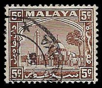 Malaya (Selangor) #48 Used LH; 5c Mosque at Klang (1935)