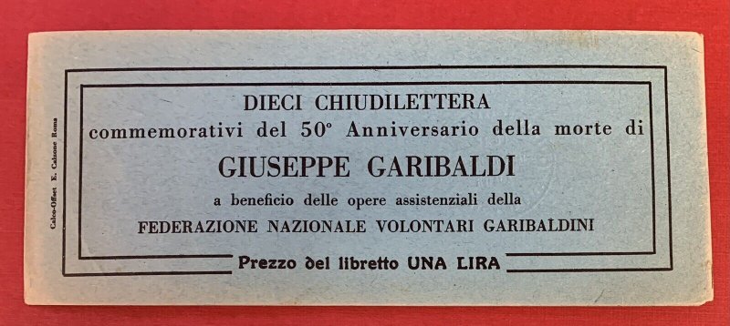 Garibaldi, 1932, 5 Diff. Booklets, Each with a Pane of 10 Poster Stamps, Rare 