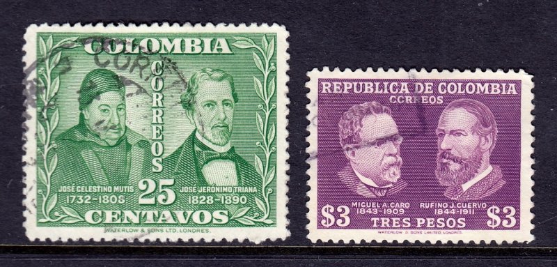 Colombia - Scott #555-556 - Used - Pencil/rev. #555 - SCV $4.15