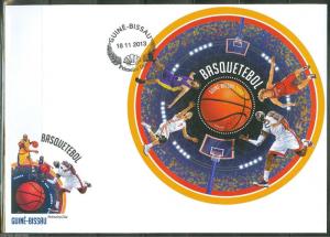 GUINEA BISSAU  2013   BASKETBALL  SOUVENIR SHEET FIRST DAY COVER