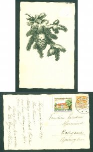 Denmark. Christmas Card 1934 With Seal + 10 Ore. Struer.24 Dec. Decoration. Adr.