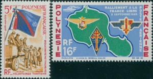 French Polynesia 1964 Sc#210-C31,SG36-37 War Effort set MNH