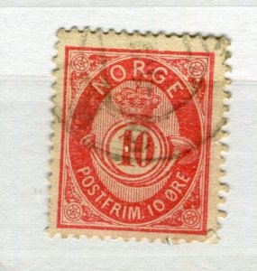 NORWAY; 1886 early classic 'ore' issue fine used Shade of 10ore. value