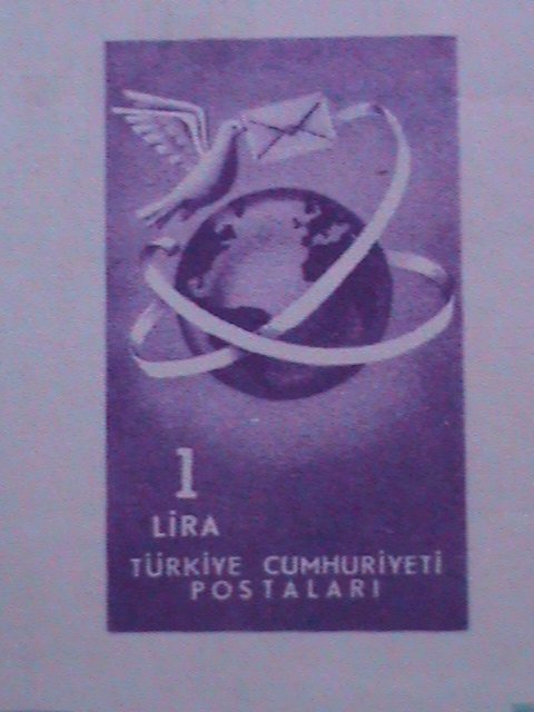 TURKEY 1953-4 SC#1137 1ST ANNIV: OF LAW- DEPT. OF POST MINT-S/S- 70 YEARS OLD