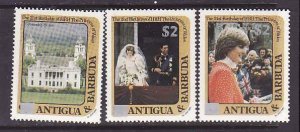 Antigua-Sc#797,799,803-unused NH with silver overprint-id2-Princess Diana-21st B