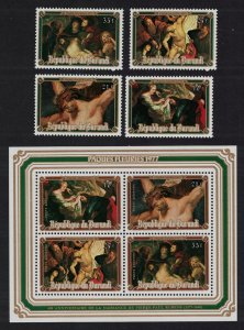 Burundi Peter Paul Rubens Paintings Easter 4v+MS 1977 MNH SG#1162-MS1166