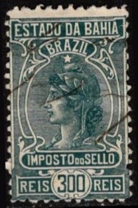 1918 Brazil Local Revenue State of Bahia 300 Reis Stamp Duty Used