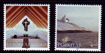 Faroe Islands - 1998- Frederickschurch MNH # 344-345