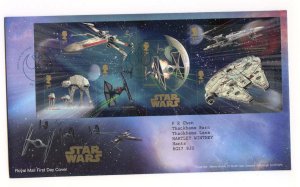 GB 2015 Star Wars mini Sheet on Royal Mail Cover Elstree Boreham Wood Cancel 