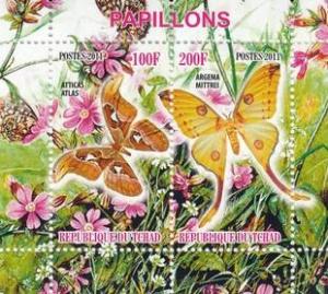 Chad 2011 Insect Butterfly Papillon Flower Animal Nature MNH