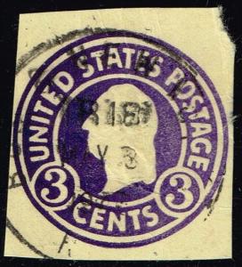 US #U437 George Washington; Used Cut Square (0.25)